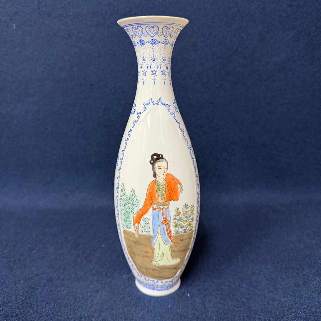 景徳鎮 花器 花瓶 唐物 中国 時代 古玩 当時物 旧家 蔵出 骨董品
