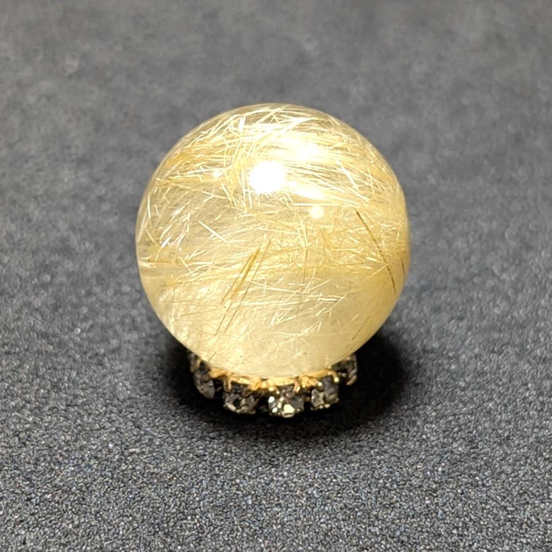 マロ ゴールドルチルクォーツ 粒売り 12ミリ 水晶 お守り効果 天然石
