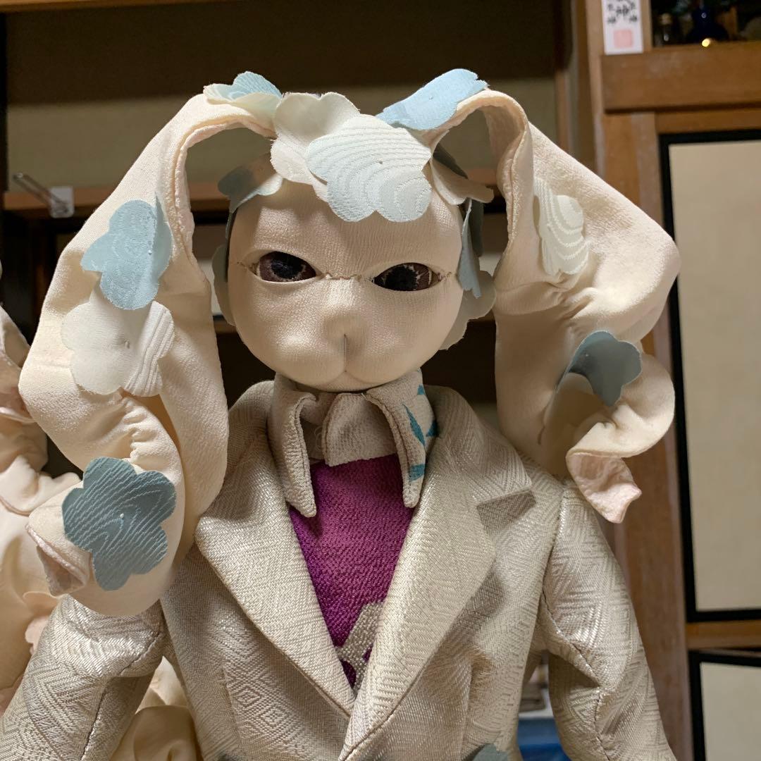 ウェディングうさぎ　着物　古布　正絹