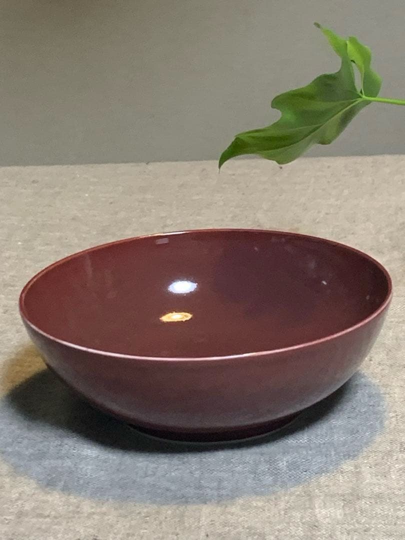 北村和善 辰砂 菓子鉢｜茶席に映える深紅｜共箱・共布・御室焼き　仁清焼き
