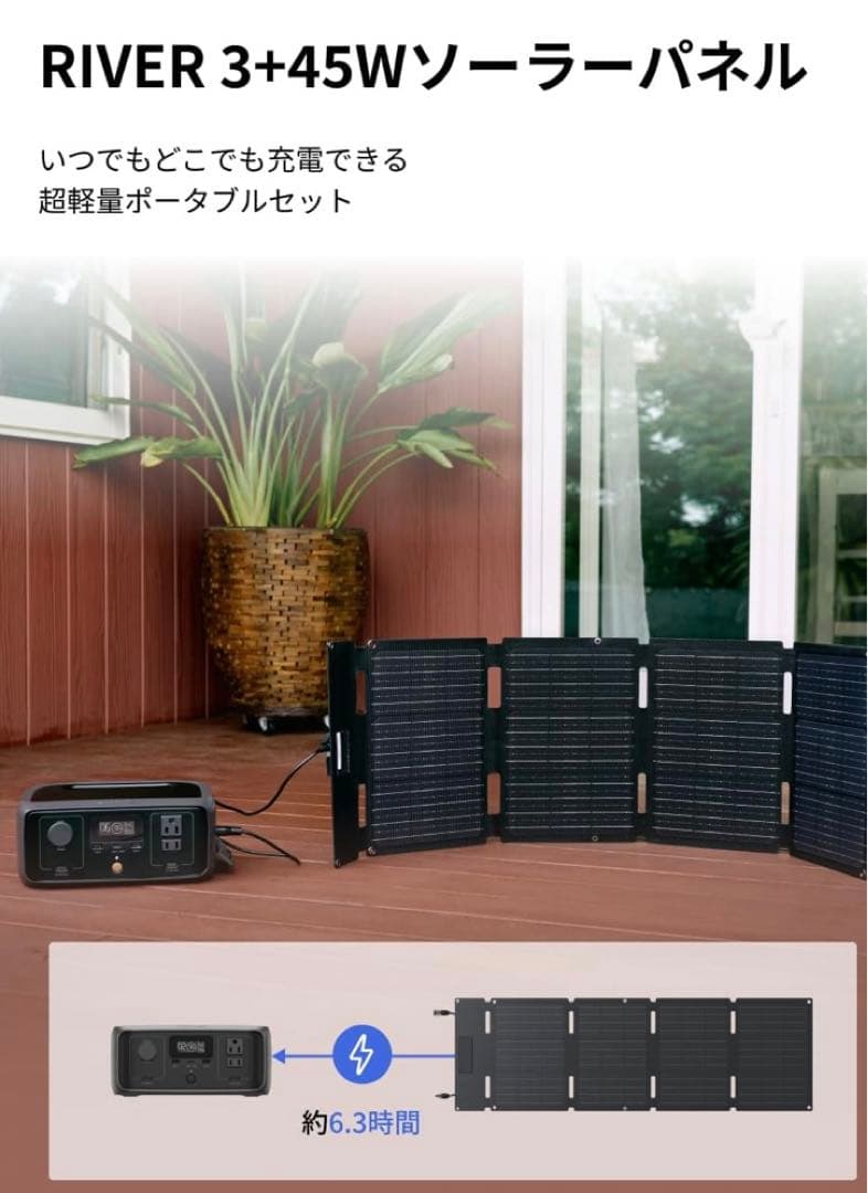 Y*u様 EcoFlow 45W ソーラーパネル 高出力 ソーラーチャージャー