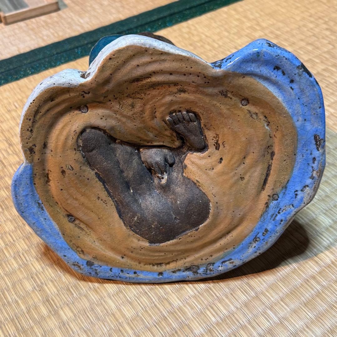骨董品　おかめお多福陶人形