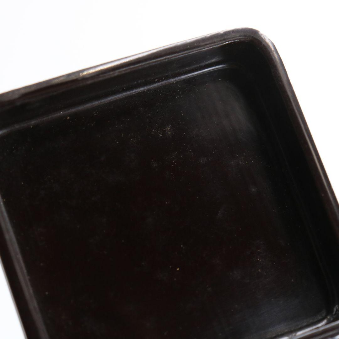 玉楮雪堂作 讃岐彫香合 讃岐漆芸 茶道具　V161　1F14