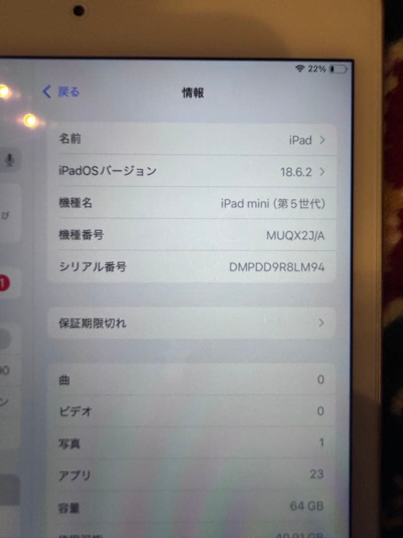 【美品】iPad mini (第5世代) シルバー 64GB