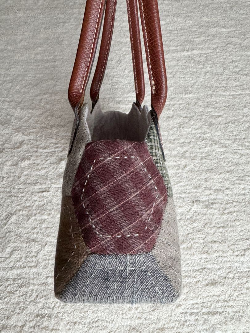 ハンドメイド　パッチワークキャンバスバッグ　ハンドバッグ