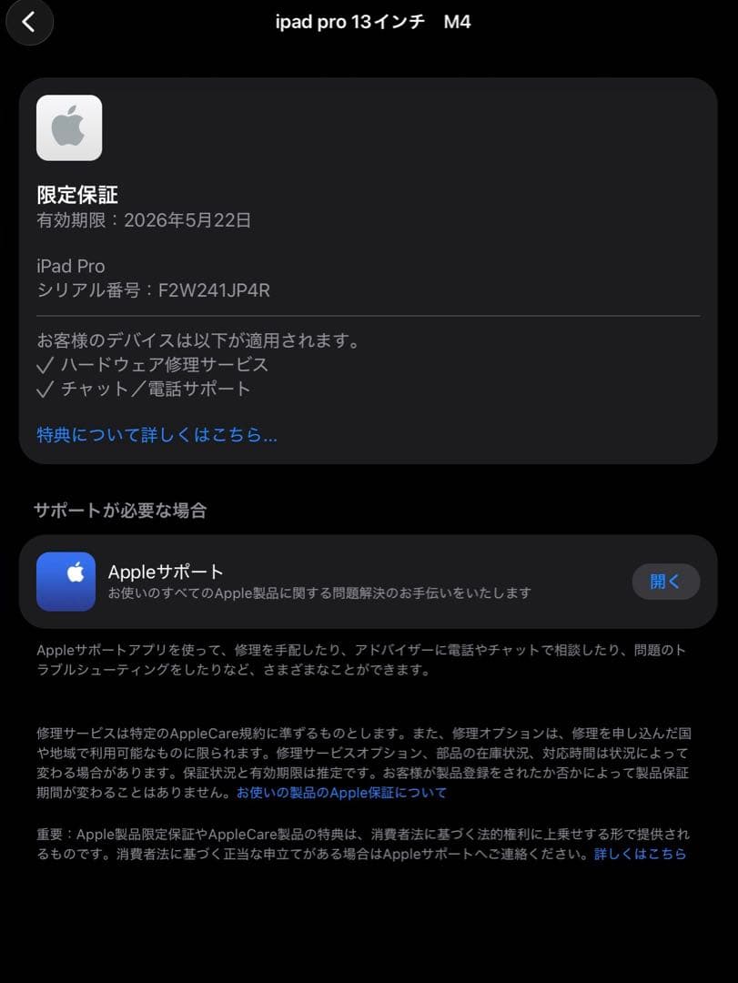 iPad Pro (M4) 13インチ セルラー、ナノテクスチャーガラス　極美品