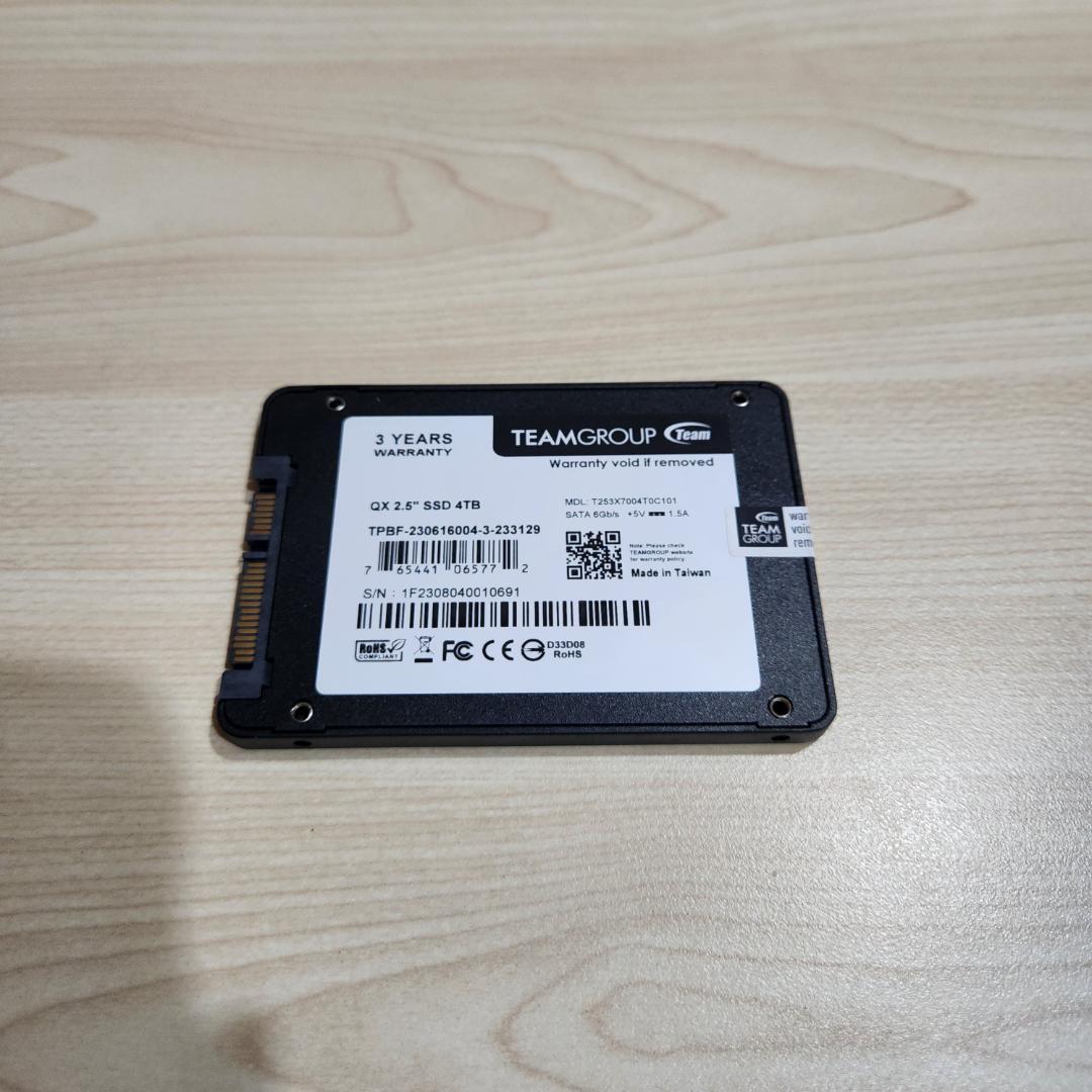 動作確認済 4TB SSD TEAM T253X7004T TBW 約6.39T