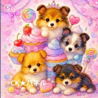 ハンドメイド　オーダー受付ページ　　♡スイーツわんこ　パネル♡