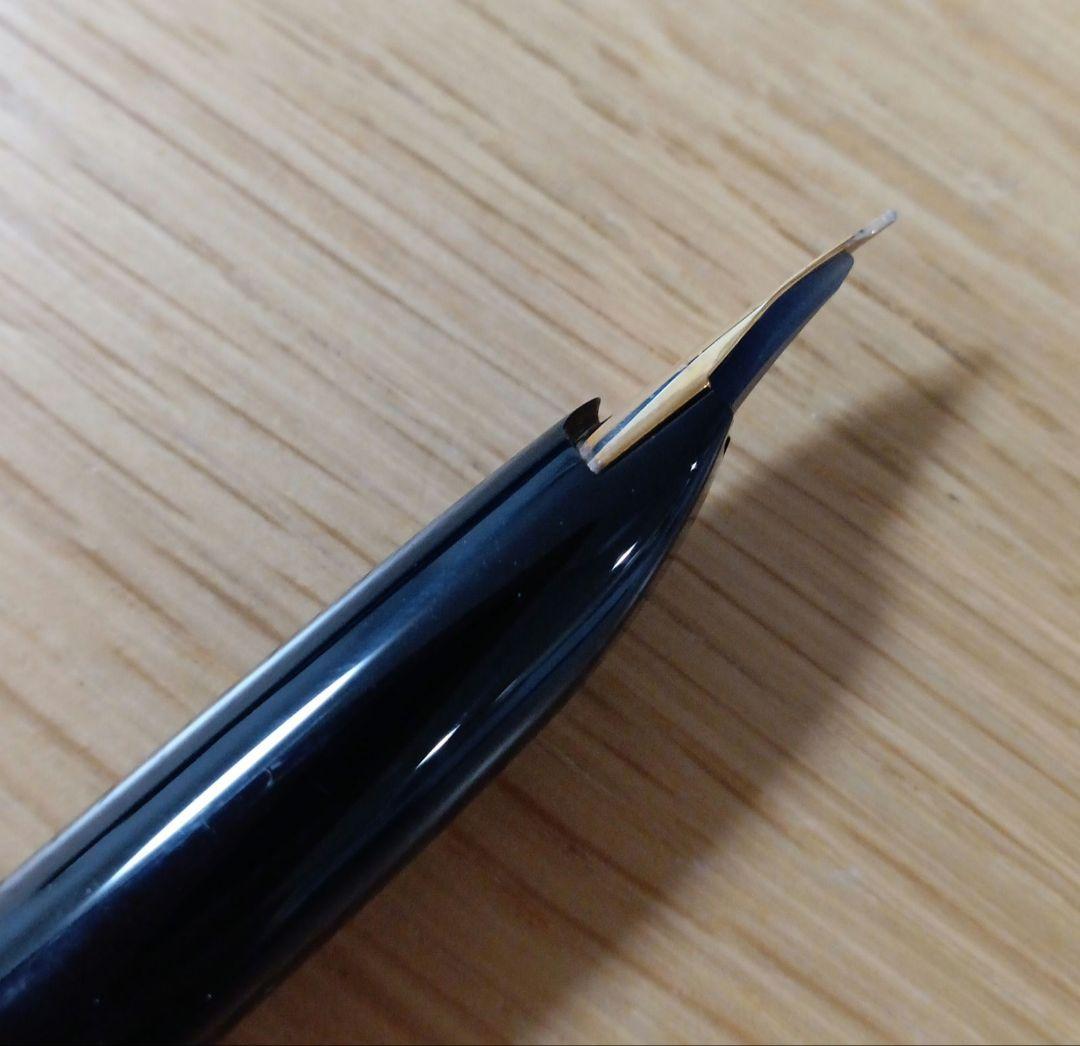 パイロット　万年筆　14K　デスクペン　DP-500-B　F　細字　14金　黒