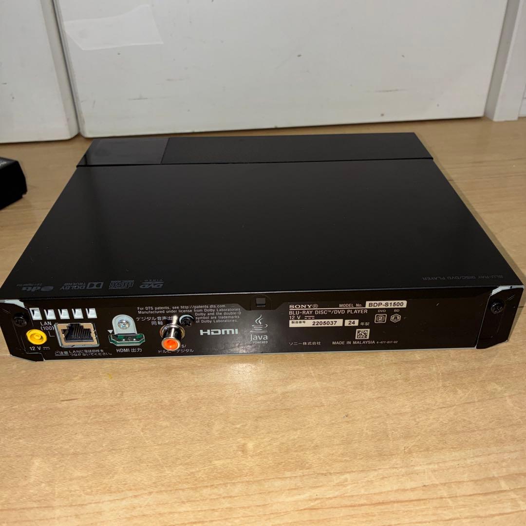 2024年製SONY ブルーレイ・ディスク/DVDプレイヤーBDP-S1500