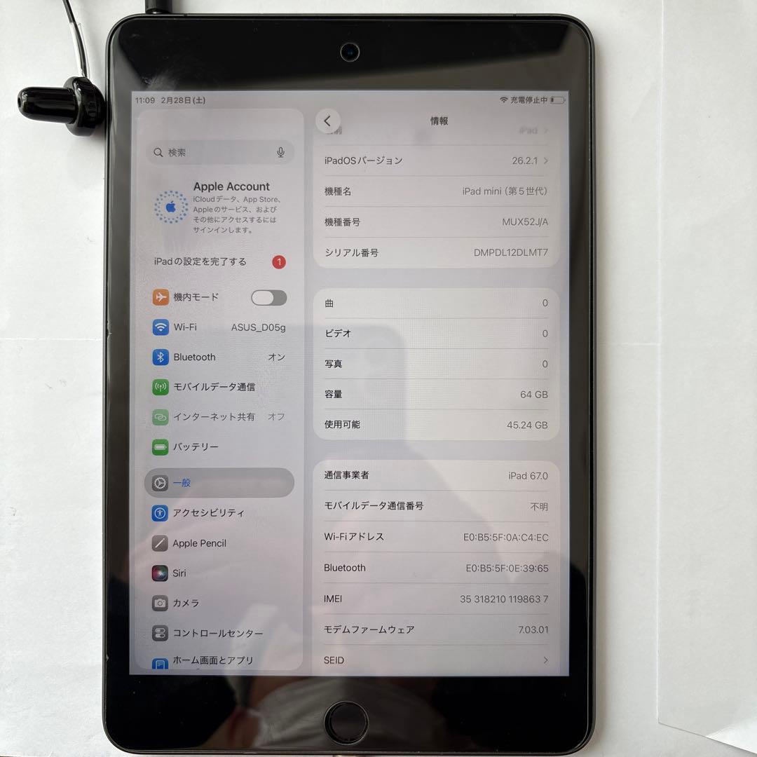 iPad mini (第5世代) 64GB スペースグレー