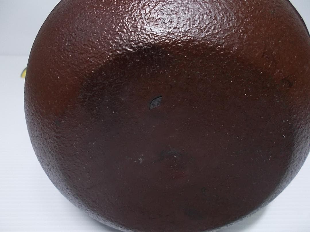 未使用 釜師:佐藤浄清 霰棗釜 茶釜 アラレ 真鍮製釜環 茶道具 送料込み