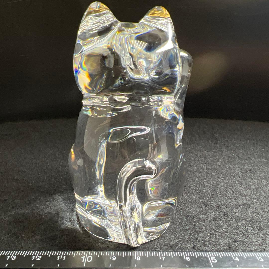 バカラ　招き猫　箱付　高さ約10.5㎝　東Y8-0327☆1Fトヒニ