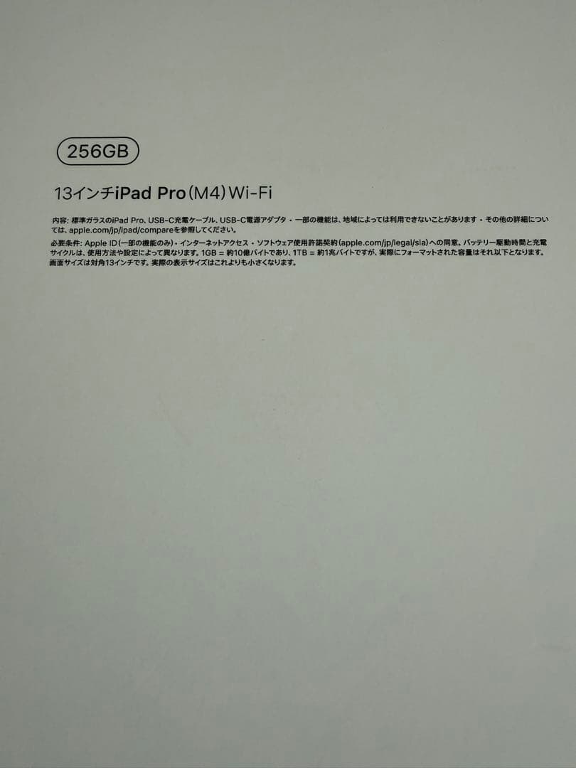 美品　iPad Pro(M4) 13インチ 256GB シルバー