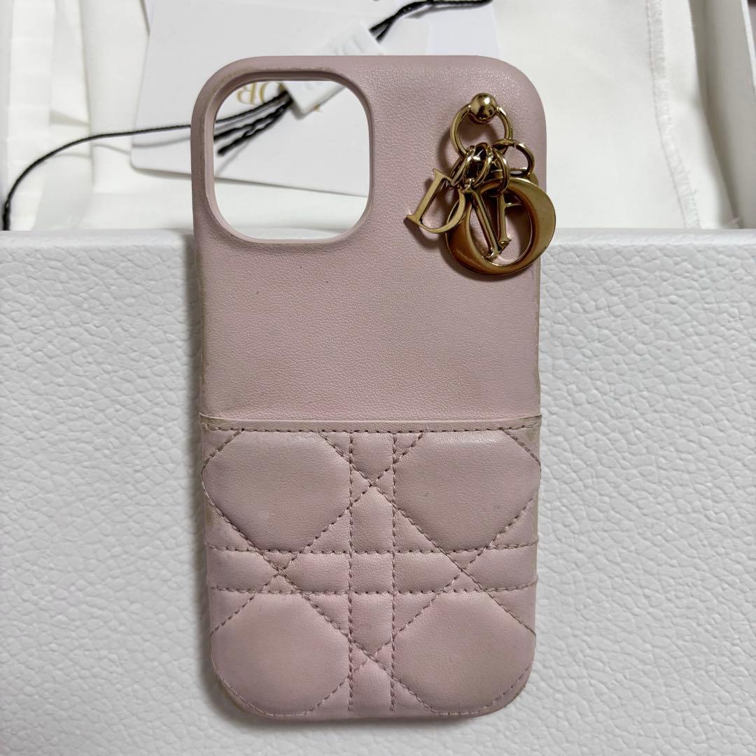 Lady Dior ピンクレザー iPhone15ケース