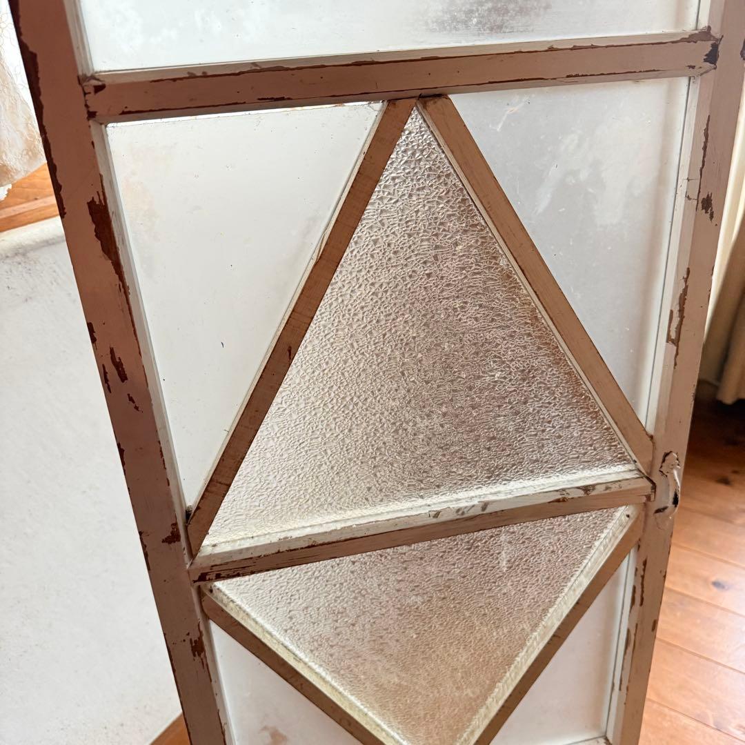 窓枠 木枠 建具 ガラス戸 すりガラス 古道具 DIY シャビー
