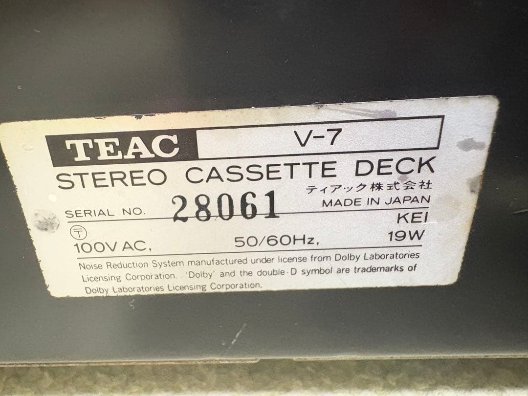 【即購入可】TEAC V-7　STEREO CASSETTE DECK