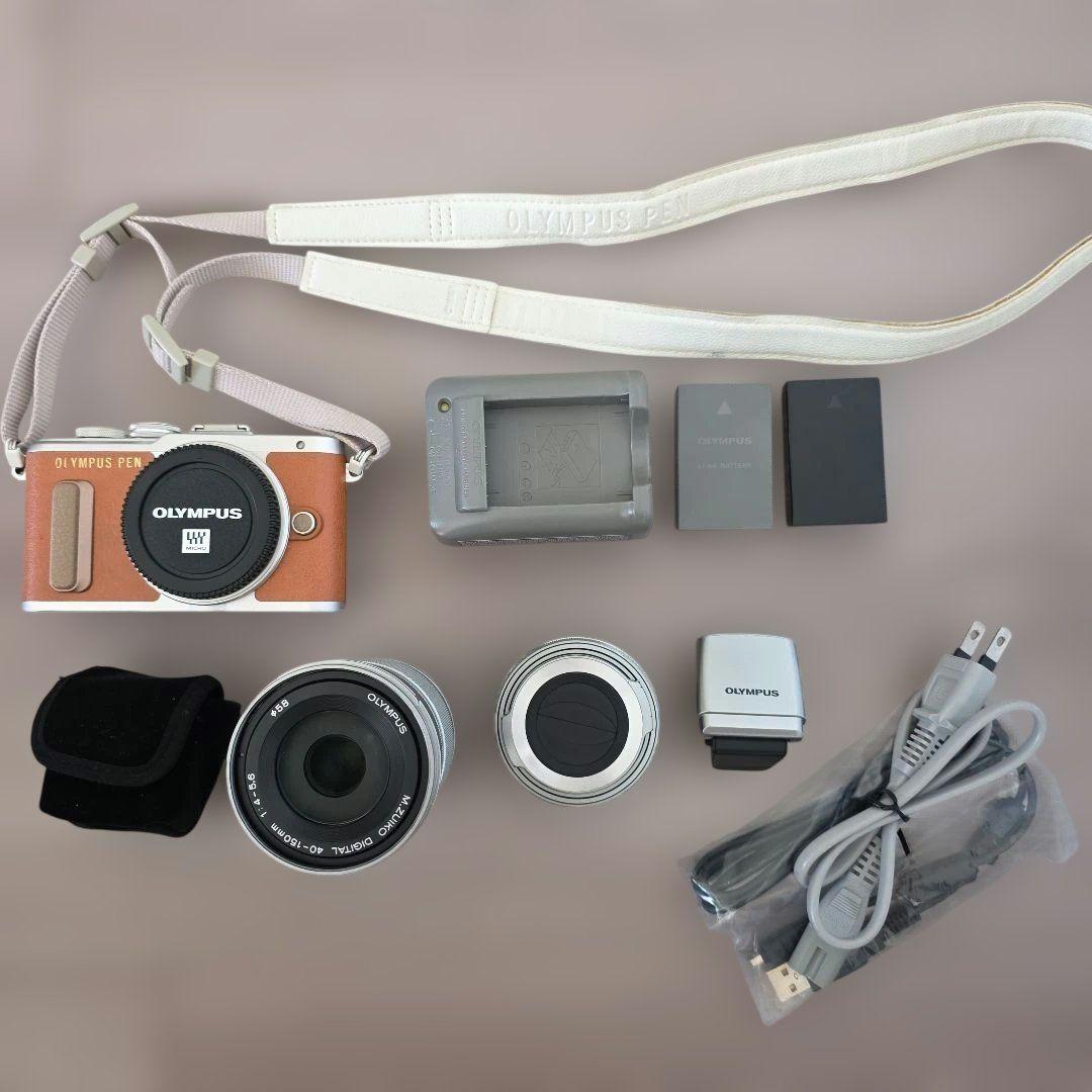 OLYMPUS PEN E-PL8 ブラウン デジカメ カメラ本体と付属品
