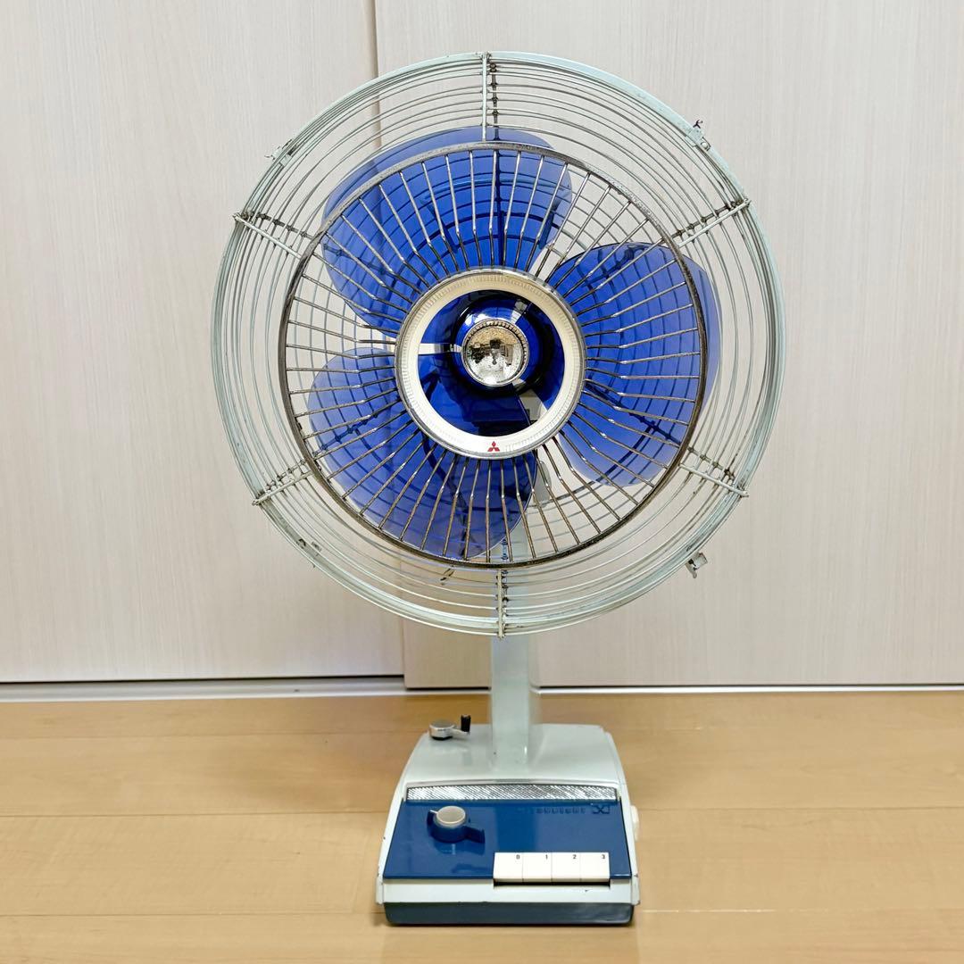 【完全動作】昭和レトロ 三菱扇風機 30cm D30-F型