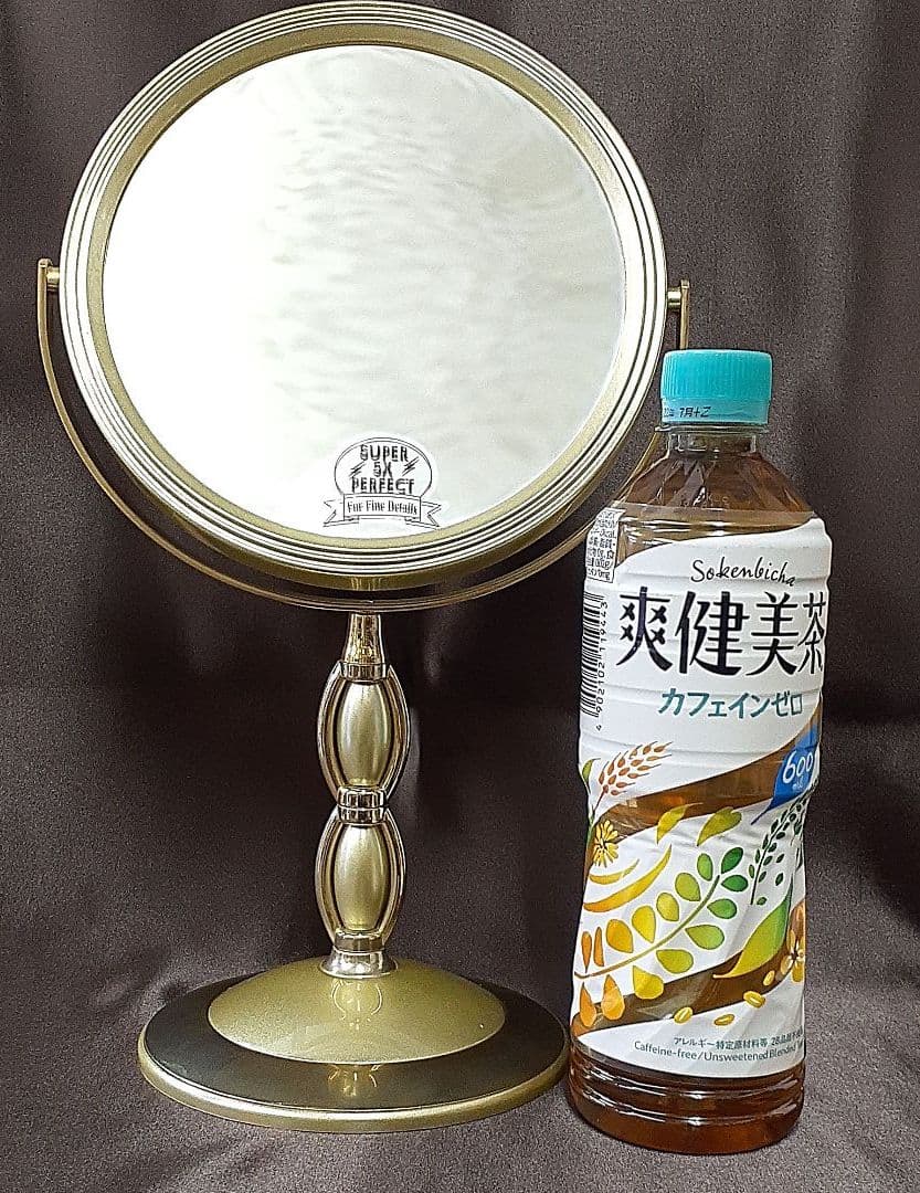 【送料無料】鏡　スタンドミラー　5倍・等倍　卓上ミラー　アンティーク調