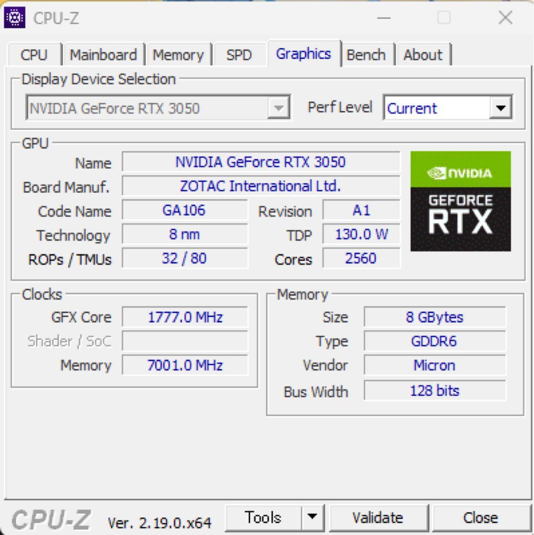 【8GBフルスペック版】ZOTAC GeForce RTX 3050 動作確認済