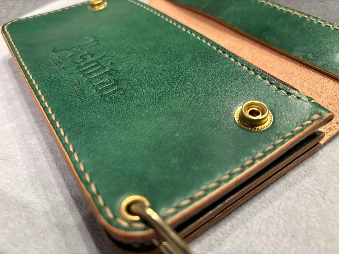 トラッカーウォレット　TW01-GR 緑　グリーン　長財布　本革