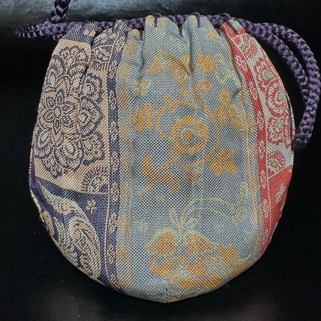 ★茶道具！古瀬戸 茶入/耳付 茶入！紅牙瑞錦！山口錠鐵（錠鉄）作！共箱/仕覆！★