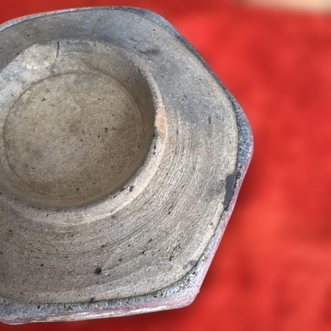 希少　骨董　中国　南宋　越野　六角形茶碗 陶器 木箱付き