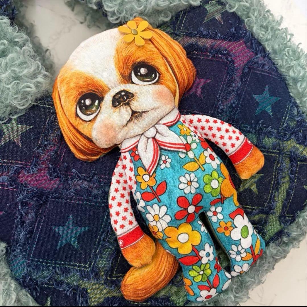 コヤンイサムチョン♡BIGシーズーちゃん♡デニム♡ファー♡ラウンドトートバック