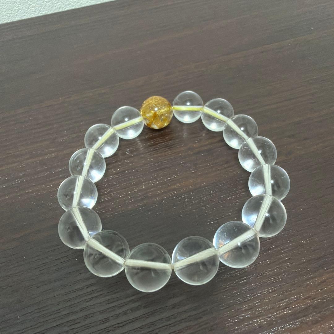 水晶+タイチンルチル ブレスレット