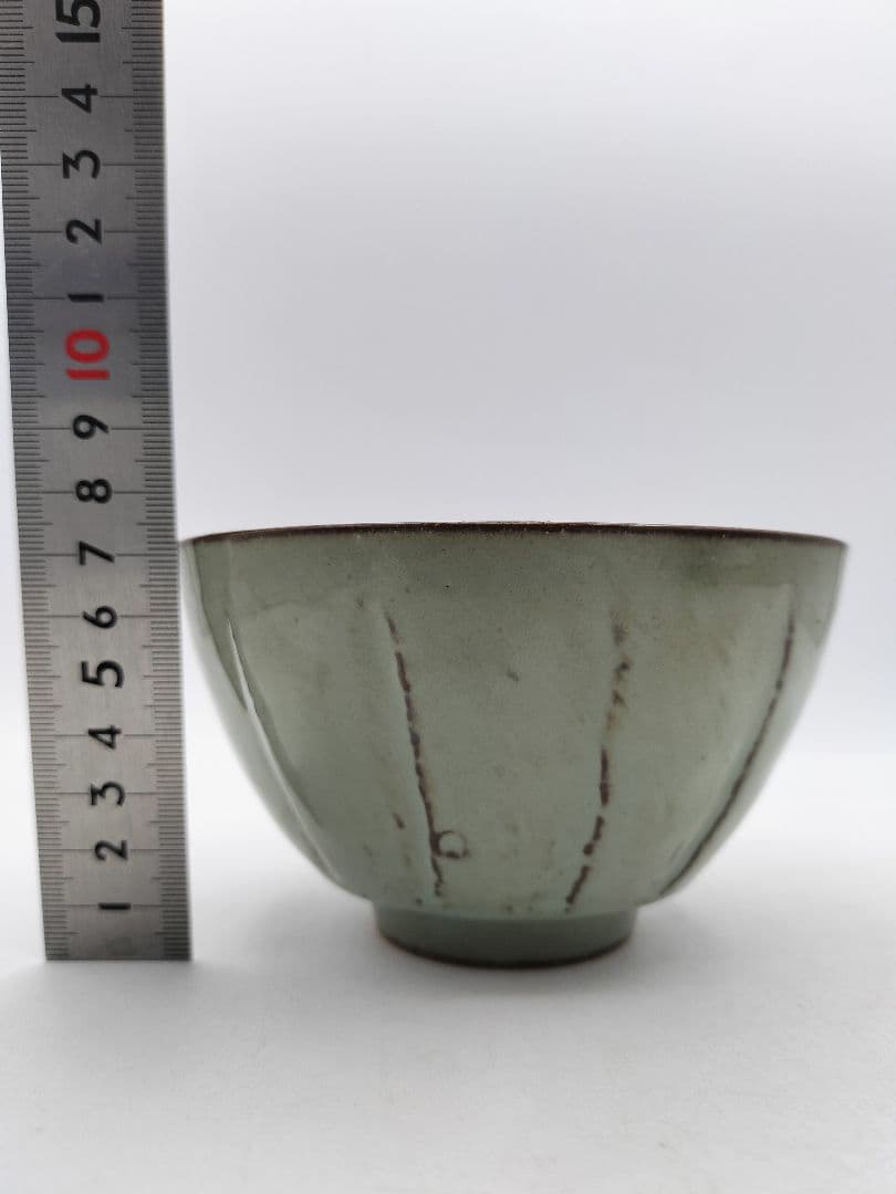 d036 数茶碗 5客 色変わり 縞 紙箱 茶道具 古物