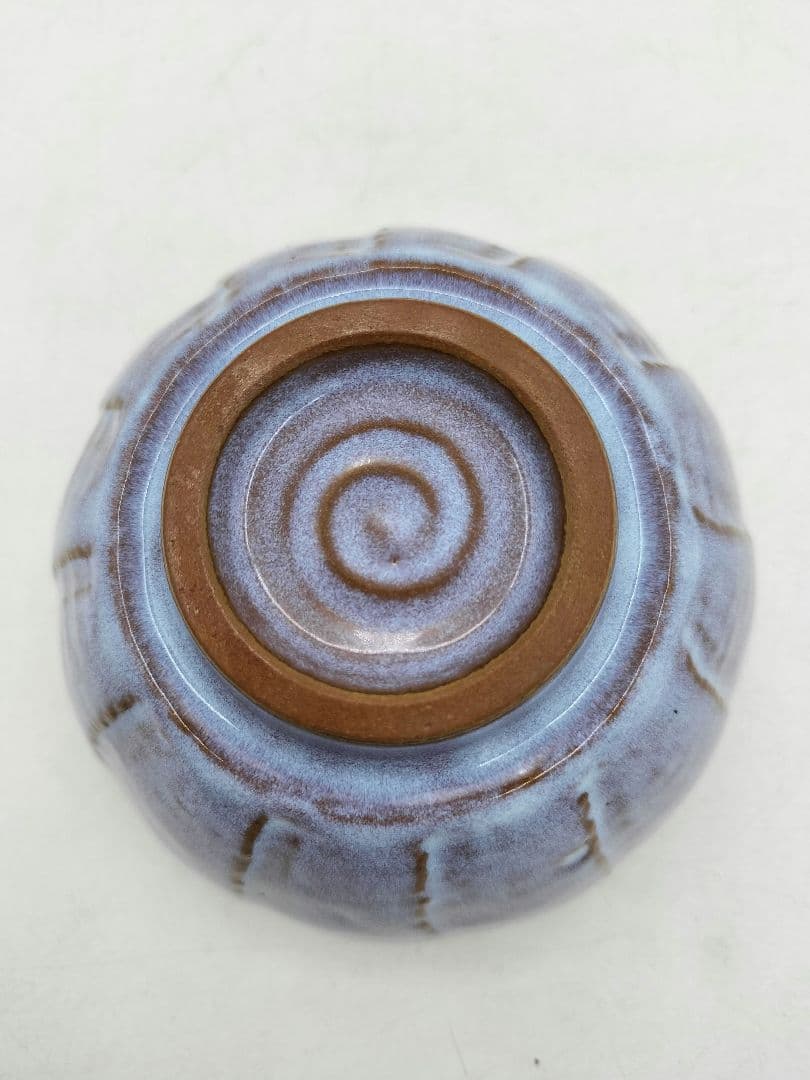 d036 数茶碗 5客 色変わり 縞 紙箱 茶道具 古物