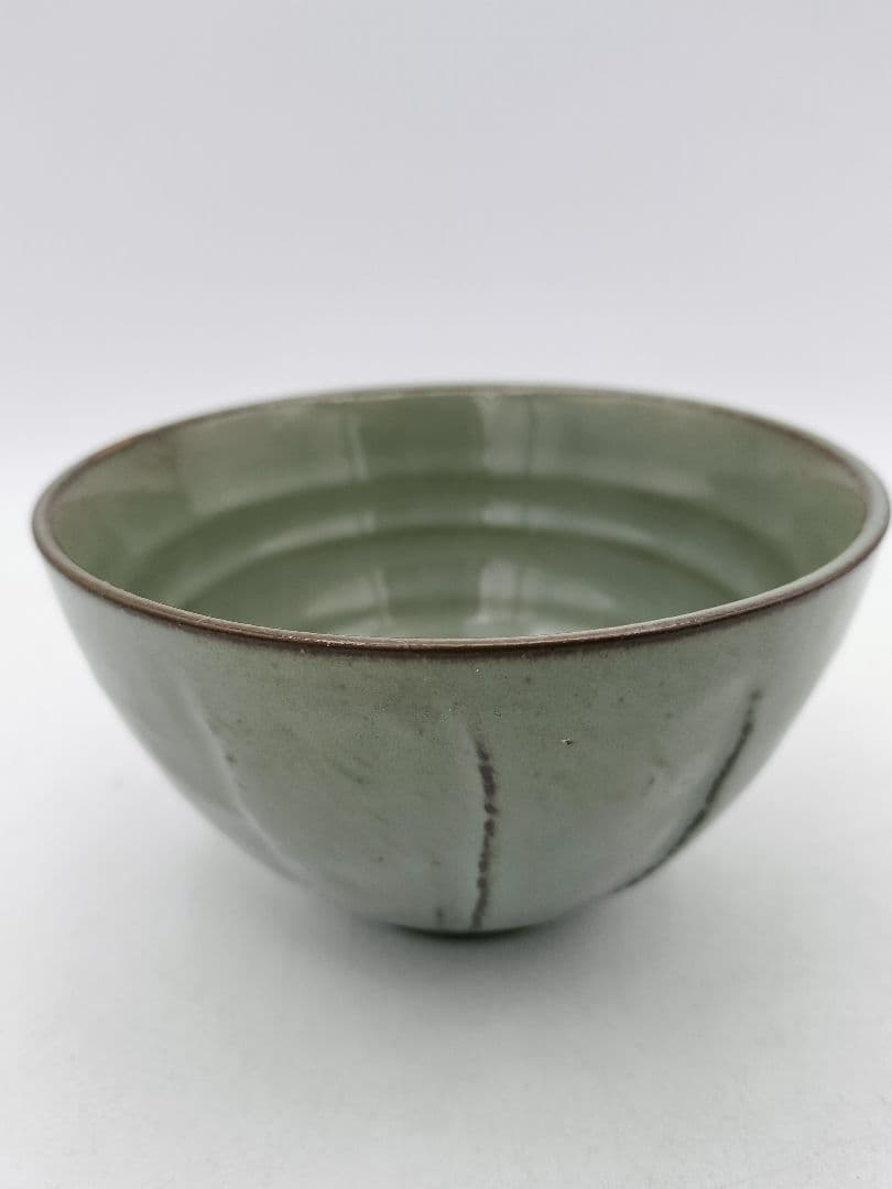 d036 数茶碗 5客 色変わり 縞 紙箱 茶道具 古物