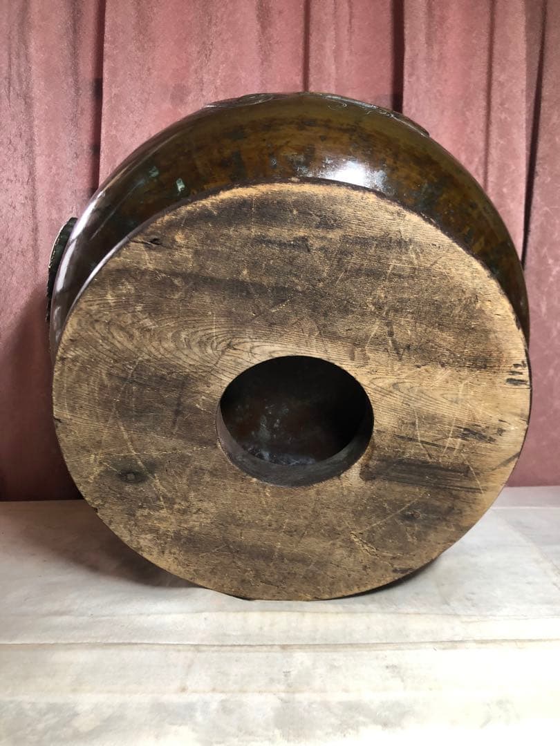 茶道具：明治時代火鉢、伍德2点セットです、骨董、最大直径45cm
