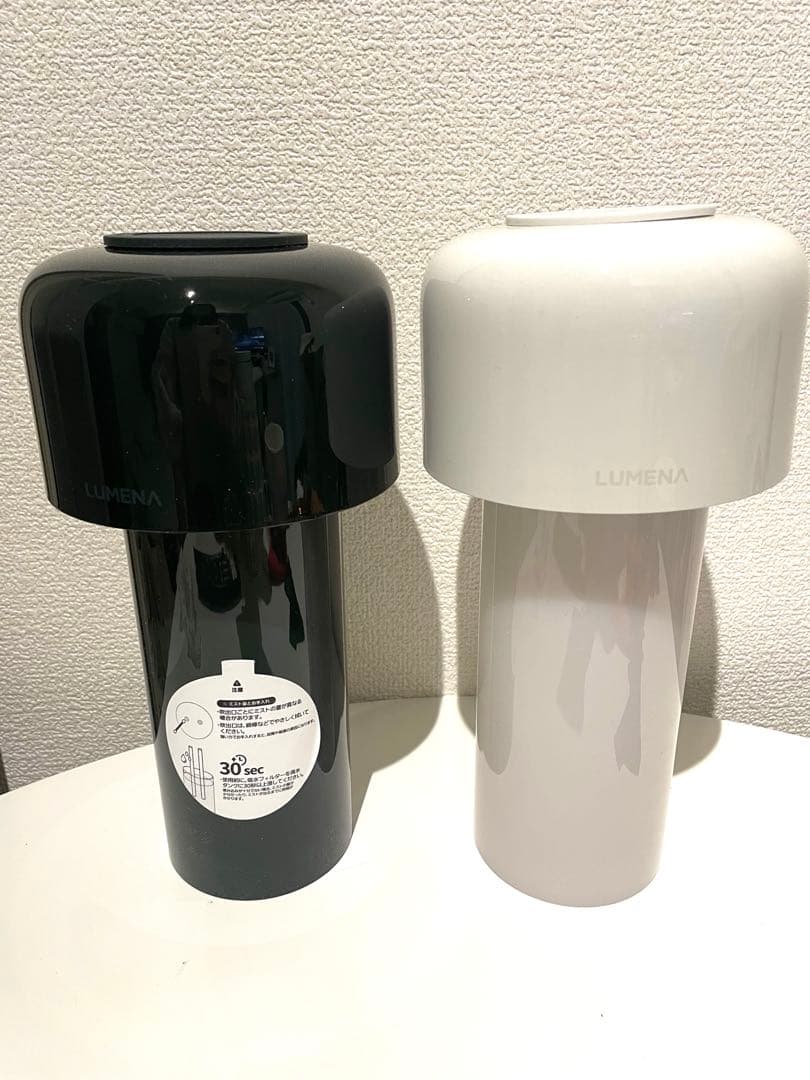 【LUMENA】コードレス デスク加湿器 2個セット ホワイト グリーン　ライト