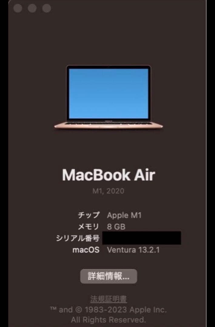 MacBook本体 Apple MacBook Air M1 2020 8GB