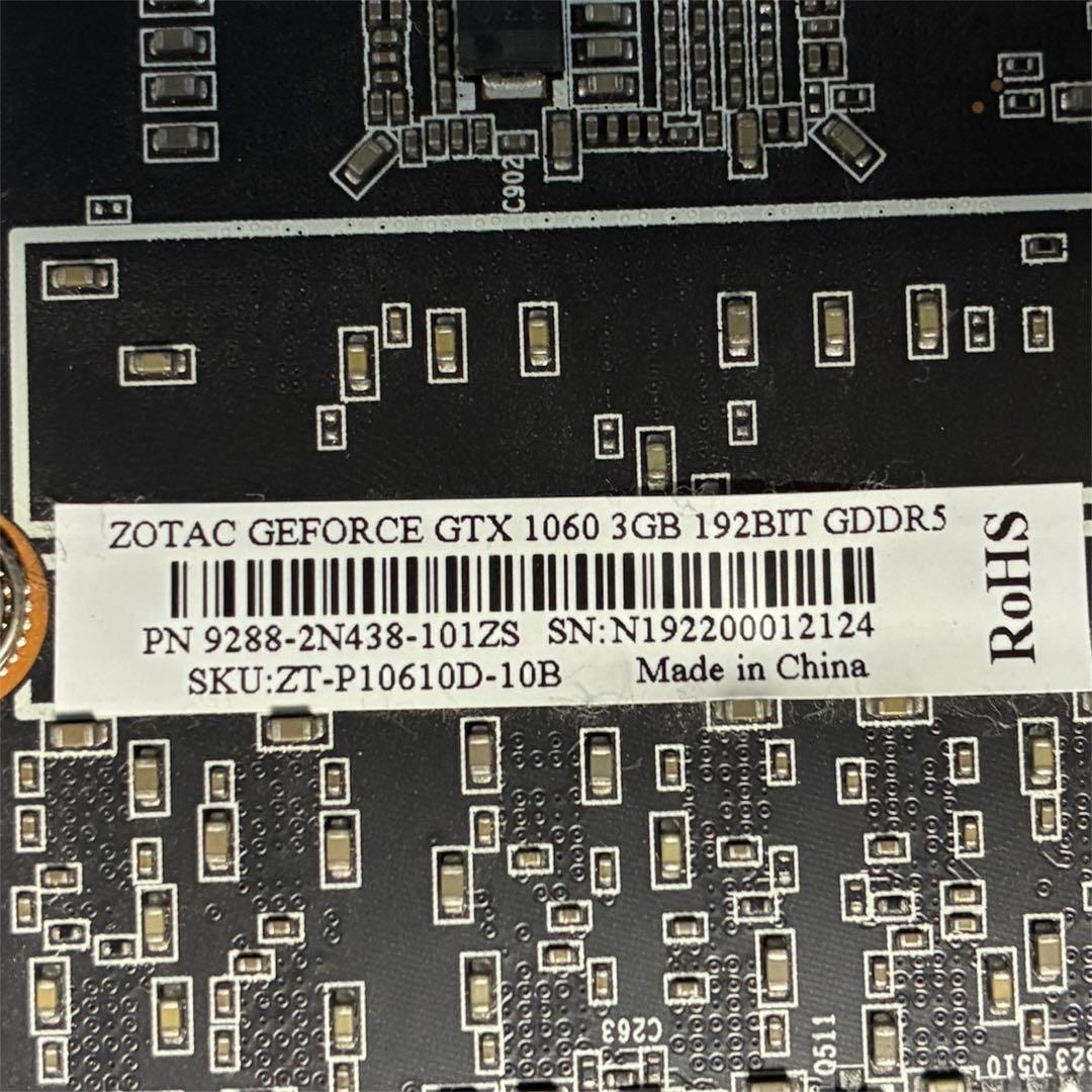 【動作確認済み】ZOTAC GeForce GTX1060 3GB