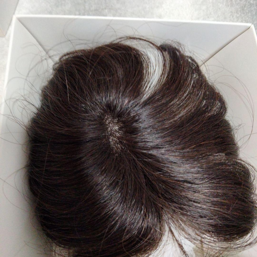 部分ウィッグつむじタイプ　人工皮膚　人毛100％