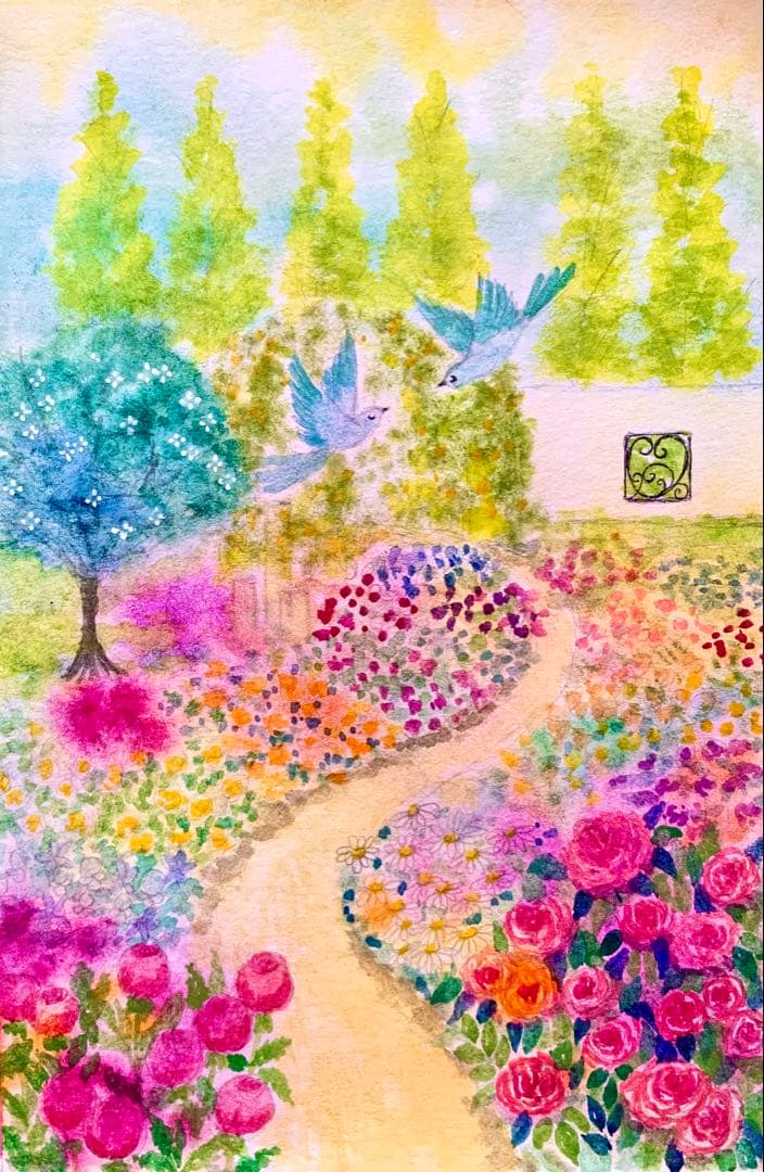 みみ水彩画6枚＋レプリカ10枚セット - 自然と鳥のテーマ