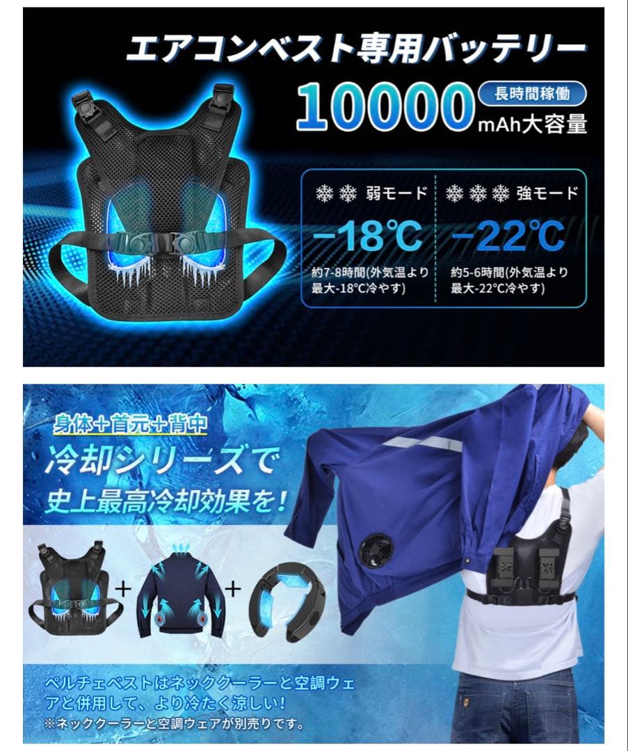 【新品・未使用】KLIFE ペルチェベスト 冷却プレート付き