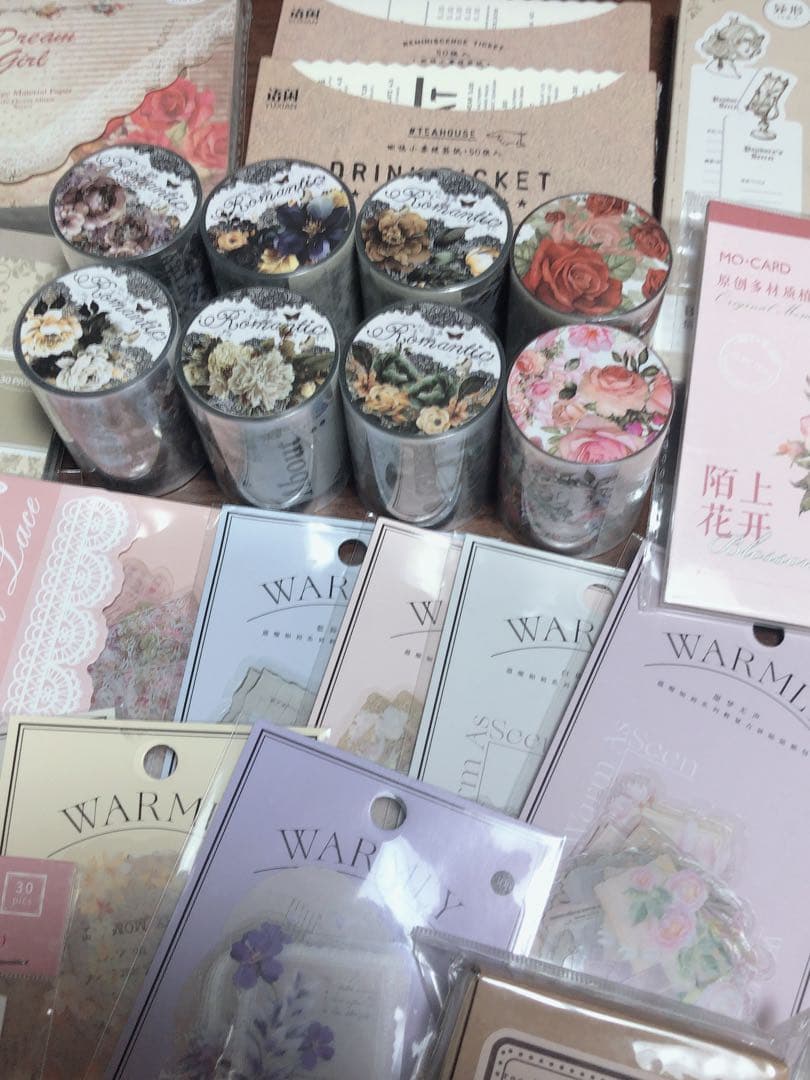 ②新品未使用 海外文具 まとめ売りコラージュ素材 大量 ステッカー シール