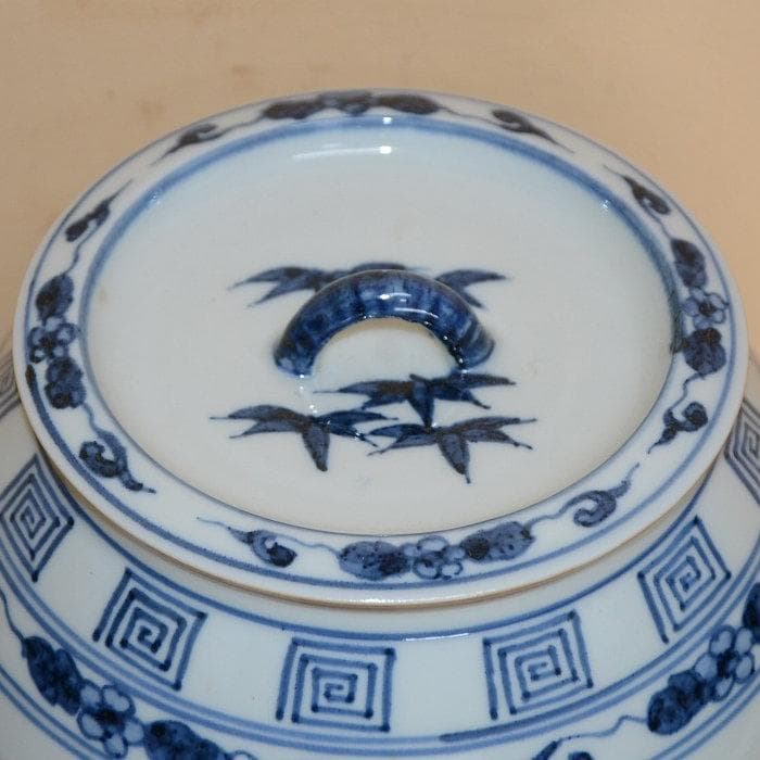 茶道具　水指　京焼　染付山水図水指　美品　古物　山本栄祥　送料込み