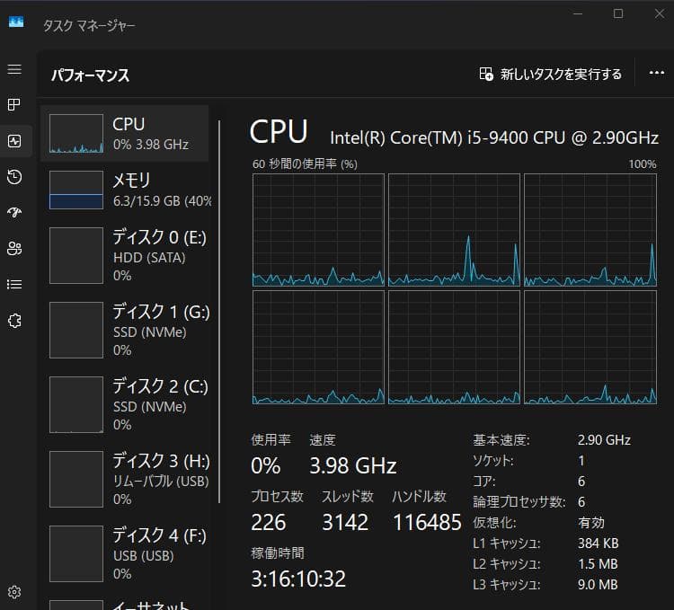 Intel Core i5-9400 CPU LGA 1151 稼働品