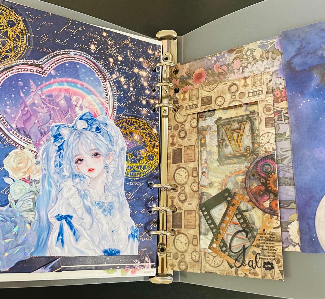 poyo ☆彡おすそ分けファイル　６穴バインダーセット♡幻想ブルー系