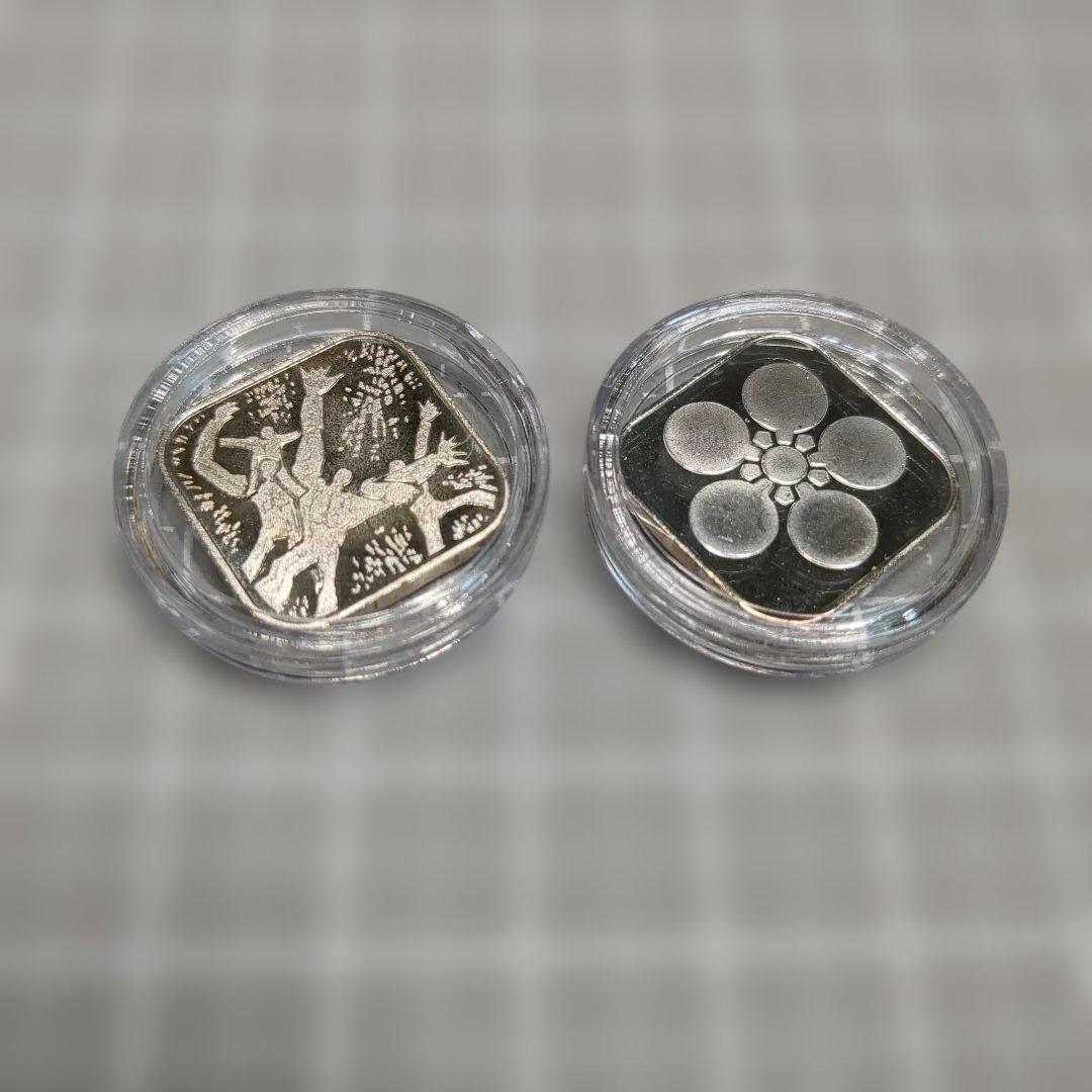 純銀メダル 8.74g sv999 造幣局製 年銘板 約4.3g×2枚 s2