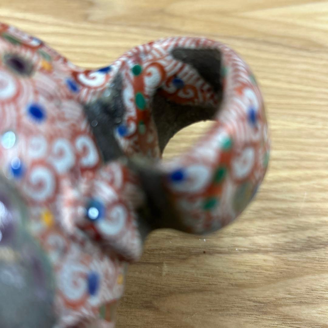 希少　作家　人気陶芸作家　苧坂恒治作　渦赤絵　総手描き　取手付き片口　1点もの