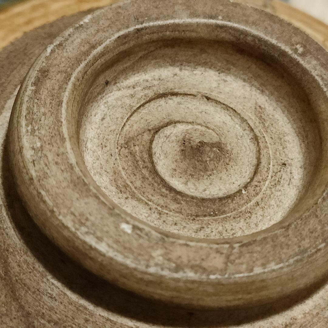 黄瀬戸立鶴茶碗　時代物　箱付き　箱書き