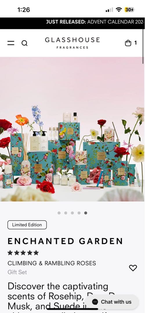 グラスハウス キャンドル 380g ENCHANTED GARDEN