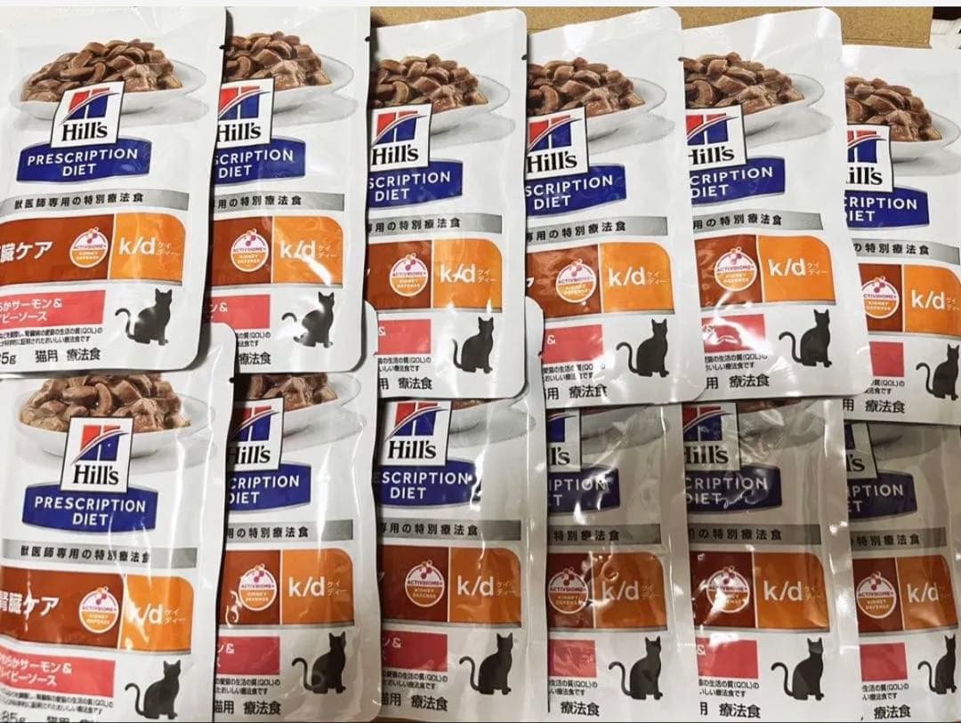 Hills k/d 腎臓ケア 85g やわらかサーモン 猫パウチ 12袋×4箱
