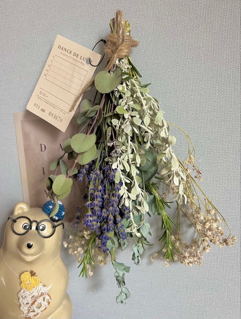 ハンドメイド ドライフラワースワッグ ユーカリ ラベンダー⋆︎*３